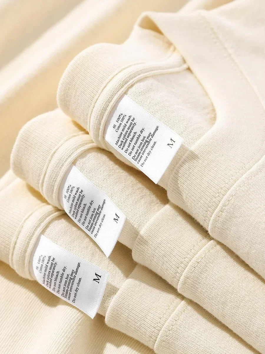 Loose Fit Pure Cotton ort Sve Round Ne T-Shirt Herren Basic Color Schwergewicht Bequeme Unterwäsche Trendy Ins