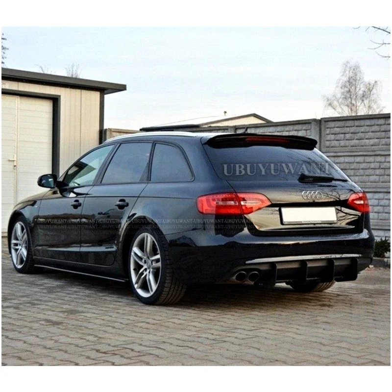 Rear Roof Lip Spoiler For Audi A4 B8 8.5 Avant / Allroad 2008 - 2016 Black / Carbon Look Car Tail Wing Decoration