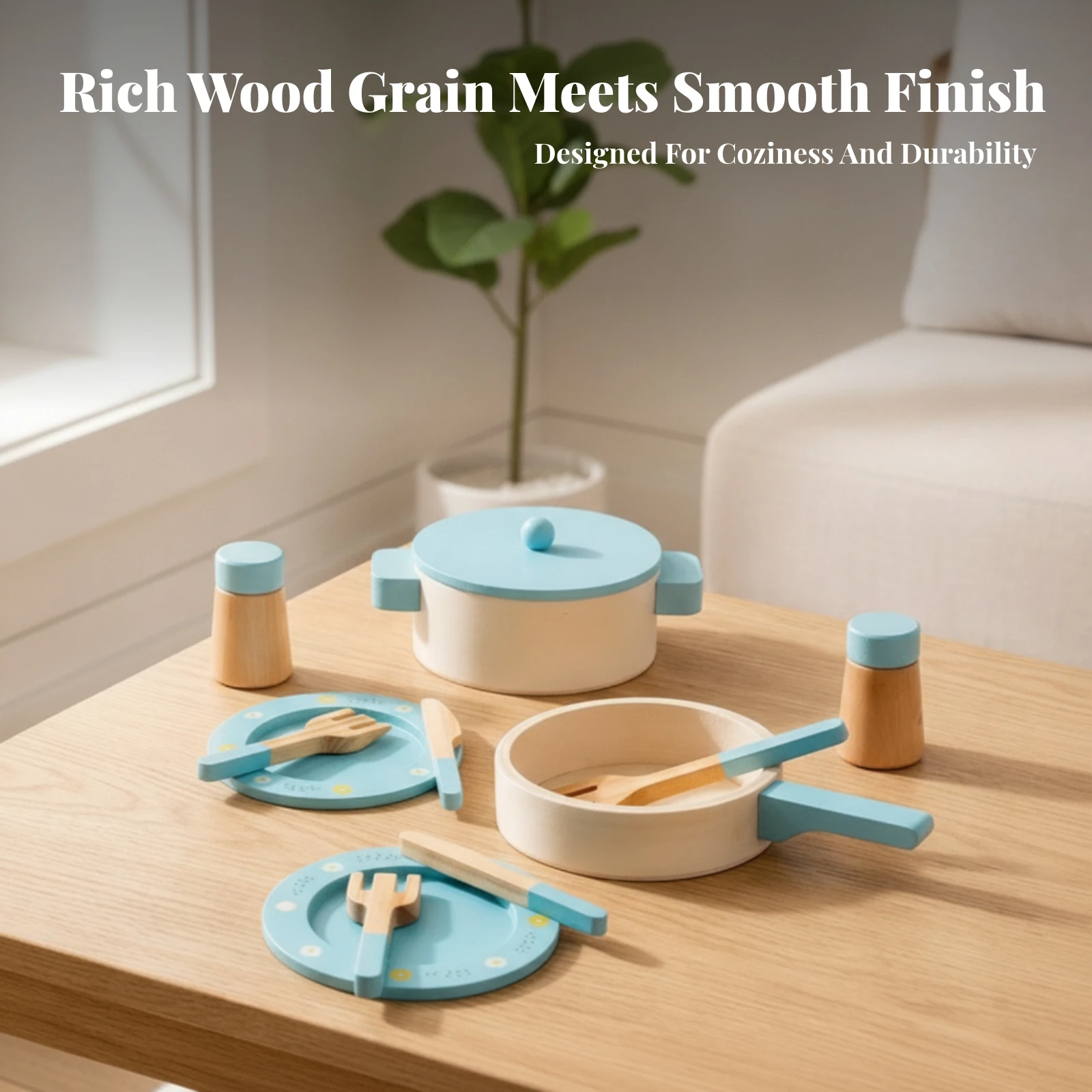 Toy Cookware Durable Toy Cookware Set Pretend Kitchen Set Interactive Play Food Modern for Toddlers, Playroom, Daycare