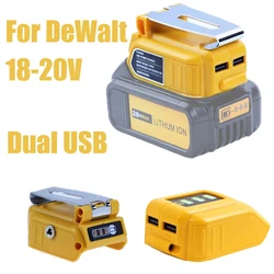 60W 5A Converter Adapter USB Charger For DeWalt 20V 18V Lithium Battery 12V DC Output Interface Compatible Electrical Appliances