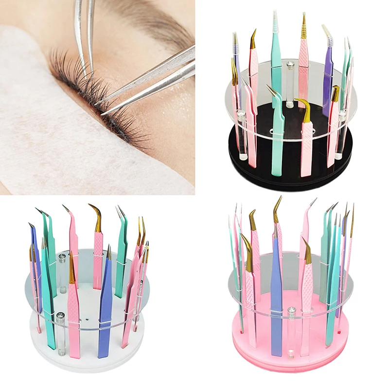 12-gaats wimperverlenging pincet opslaghouder draaibare displaystandaard acryl lash tattoo make-up tools applicator plank