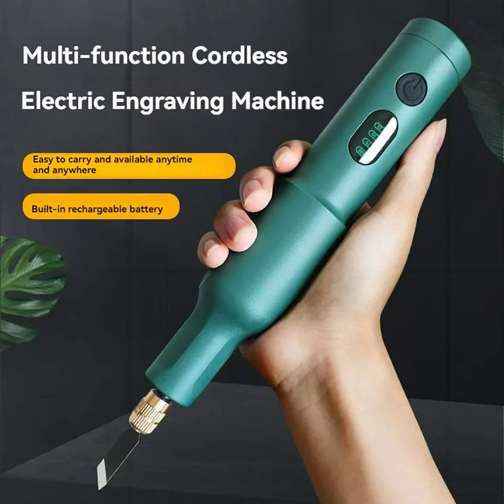 Cordless Fine Carving Knife Chisel Set Electric Small Engraving Pen Woodworking Electric Drill Carving Tool Wood Router Engraver