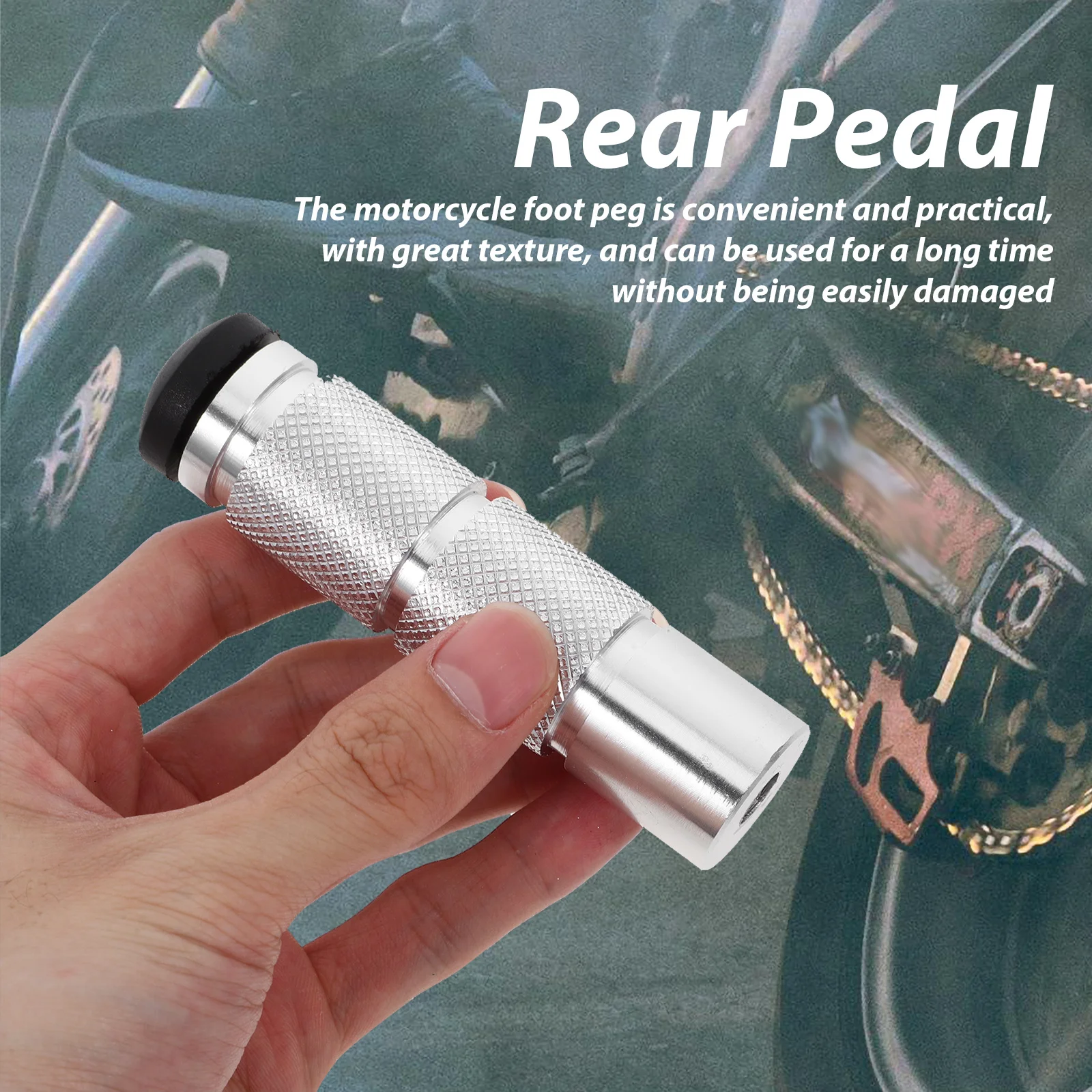 

2pcs Aluminum Alloy Foot Pegs Black Motorcycle Rear Footrest Lightweight Durable Pedal For Off-Road Motorcycle Accessories