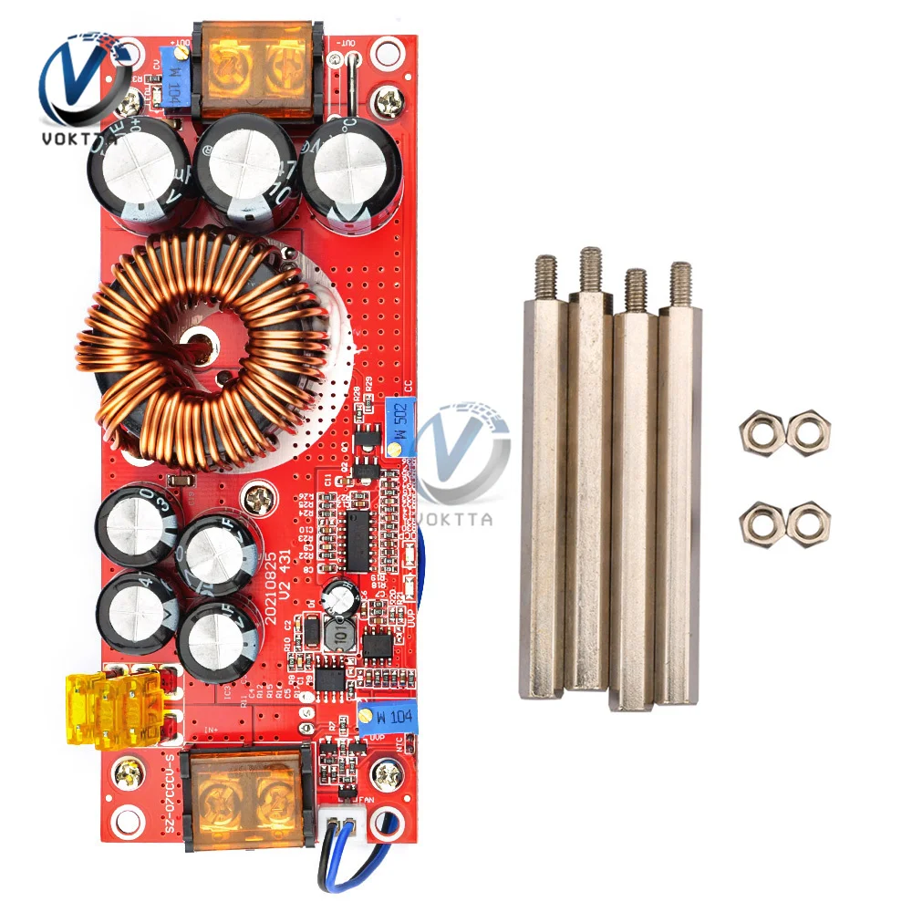 Convertidor de impulso de DC-DC, módulo de fuente de alimentación de 10-60V a 12-90V, cargador de voltaje ajustable, 1800W, 40A, 1500W, 30A, 1200W, 20A