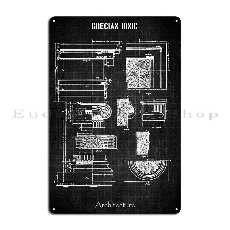 Grecian Ionic Metal Sign Retro Plaques Wall Decor Customized Customize Tin Sign Poster