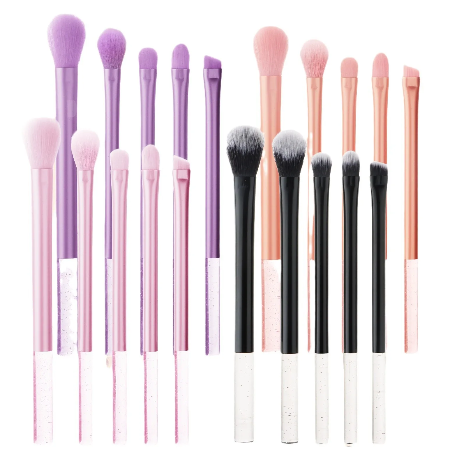 

5PCS Mini Makeup Brushes Crystal Handle Makeup Brushes with Nose Shadow Brush Set of Loose Powder Foundation Blush Brushes