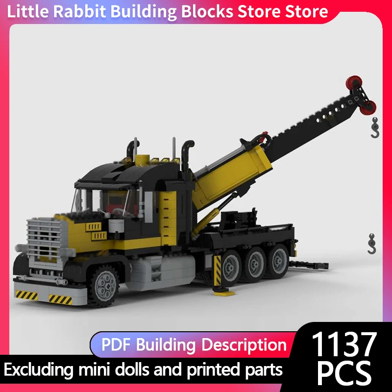 City Car Model MOC Building Bricks Rotator Tow Truck With Inline 8 Diesel Modular Technology Children Holiday Gifts Assemble Toy