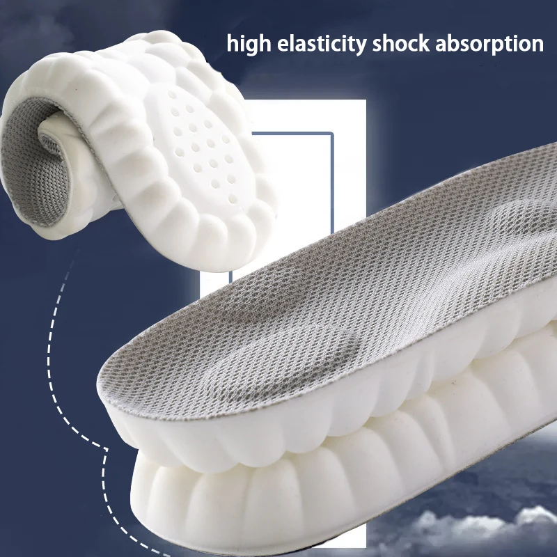 4D Foot massage insole Unisex Shock-Absorbing Sports Insoles Breathable and Comfortable Running Insoles 1Pair/2Pair image 5