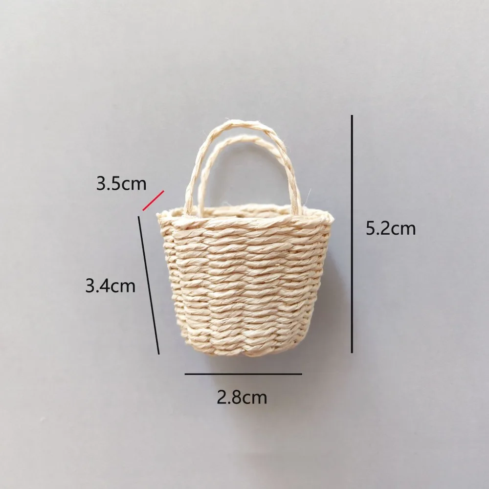 New Mini Miniature Dollhouse Basket Fashion DIY Hand Woven Basket Handmade Paper Vine Basket For BJD Dolls/for Ob11 Dolls