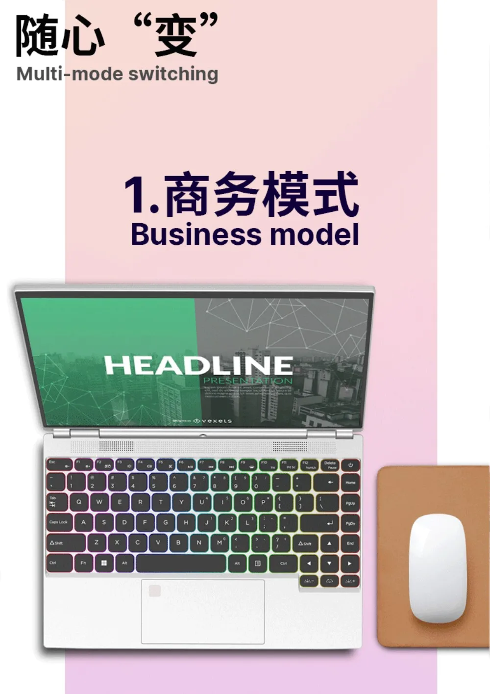 Imagem -03 - Notebook Laptop com Touch Screen N95 Office Business Notebook Computador 16 gb 512gb Ssd Teclado Rgb Win 11 Touch id 14 Polegadas