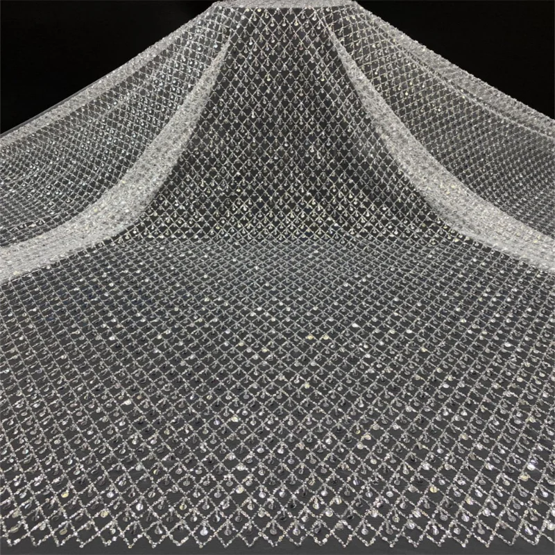

3-7mm Sequin Embroidered Tulle Fabric for DIY Sewing Wedding Dress Garment Accessories Clothing Fashion Material Cloth