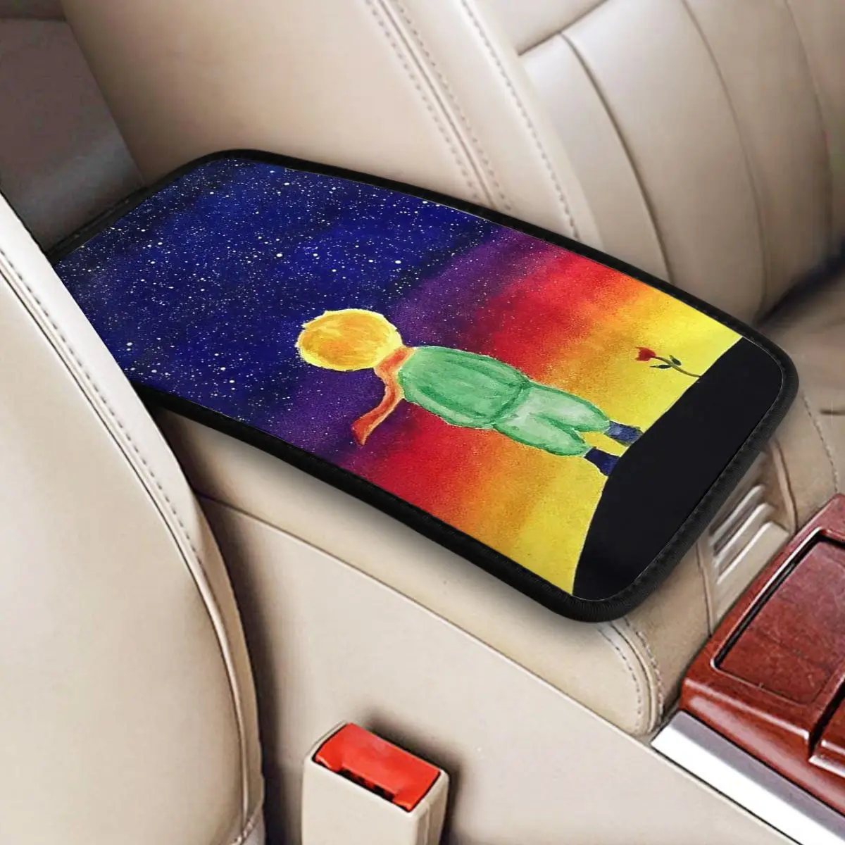 Funda para Reposabrazos de coche Le Petit Prince Star, funda impermeable para consola central, caja de almacenamiento de dibujos animados, cojín, accesorios para coche