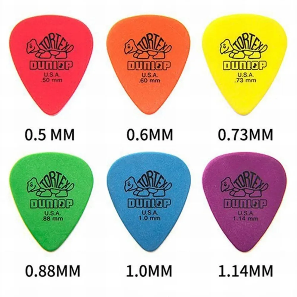 6PCS Dunlop Tortex Standard Guitar Pick Plectrum 0.50-1.14mm Choose Your Size view 6