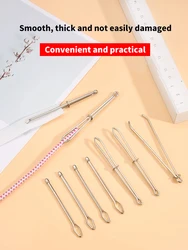 2/3/5/10pcs Stainless Steel Garment Clips Sewing DIY Tools Elastic Band Tape Punch Cross Stitch Threader Wear Rope Elastic Clamp