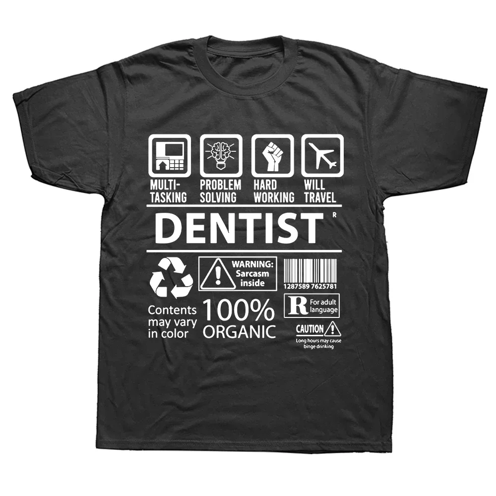 Male T-shirt Doctor Artist Equal Dentist Definition Noun Funny Shirt Euro Size T Shirt Fashion Tshirt Streetwear Cotton 2024