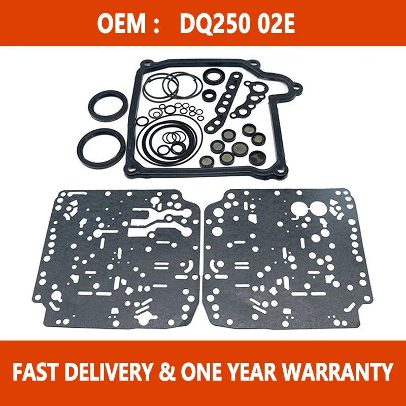 

New DQ250 02E AutoTransmission Overhaul Repair Kit Gaskets Seals Piston Kit For Beetle Golf Jetta EOS Tiguan Passat Audi A3 Q3