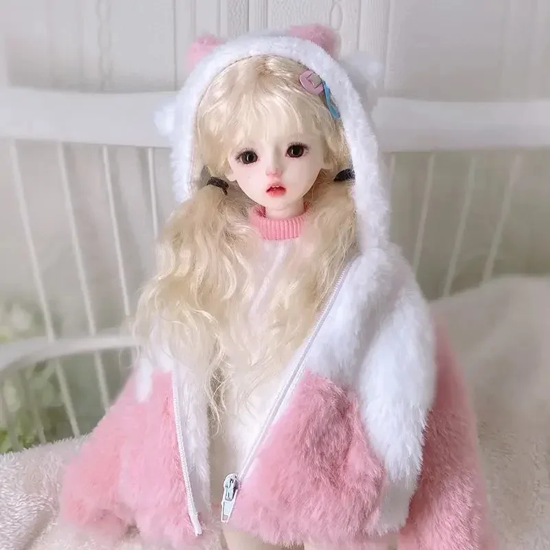 (Aangepast) 1/3 1/4 1/6 Poppenkleertjes Pak voor Bjd Pop Pluche Leuke Set Dress Up Speelhuis 60/45/30cm Pop Accessoires, geen Pop