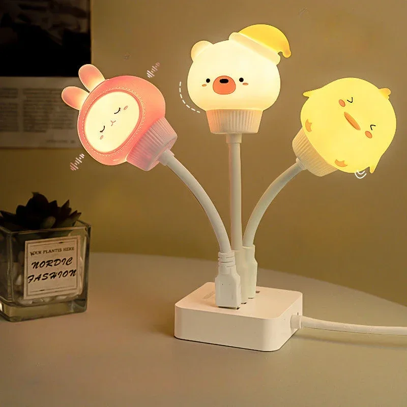 

USB Children's LED Night Light Cute Cartoon Night Light Bear Remote Control Baby Feeding Lamp Bedside Table Lamp Christmas Gift