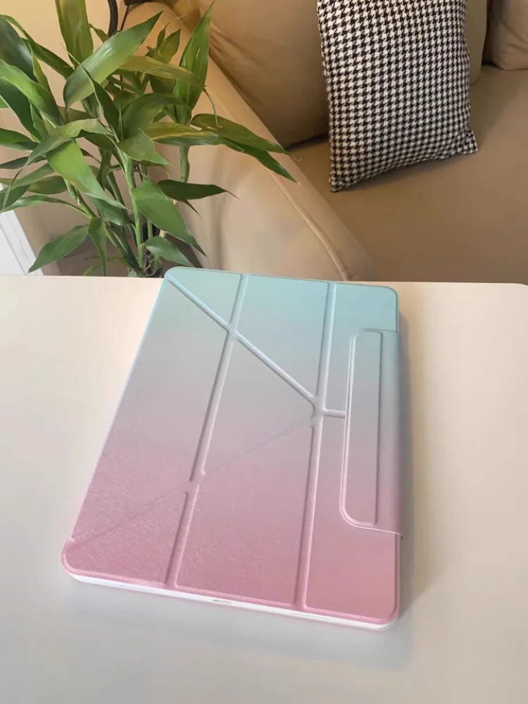 Ifacemall Ipad Case For Pro & Air & Pad Multi-color Protective Case 360° Rotating Pouch Anti-bending Acrylic Lift & Down Case