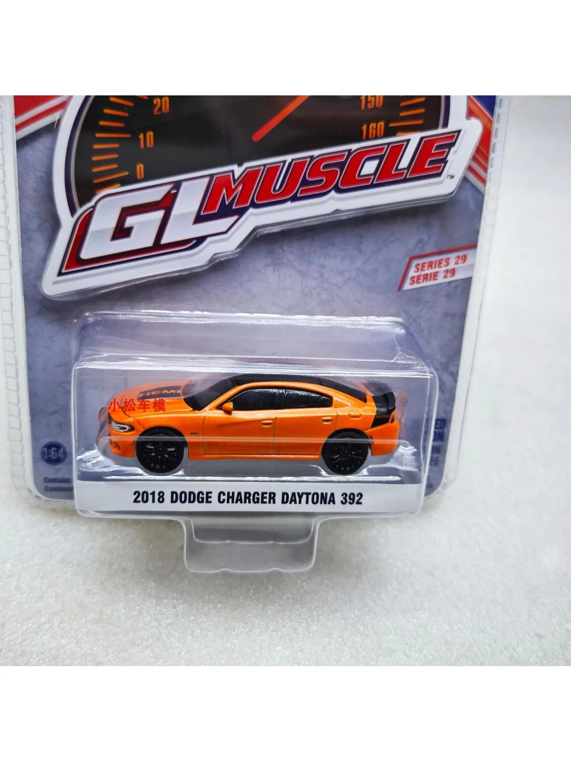 

1:64 Muscle Series 29-2018 Dodge Racing Horse Daytona 392- Go Mango Advanced Car Model Collectibles