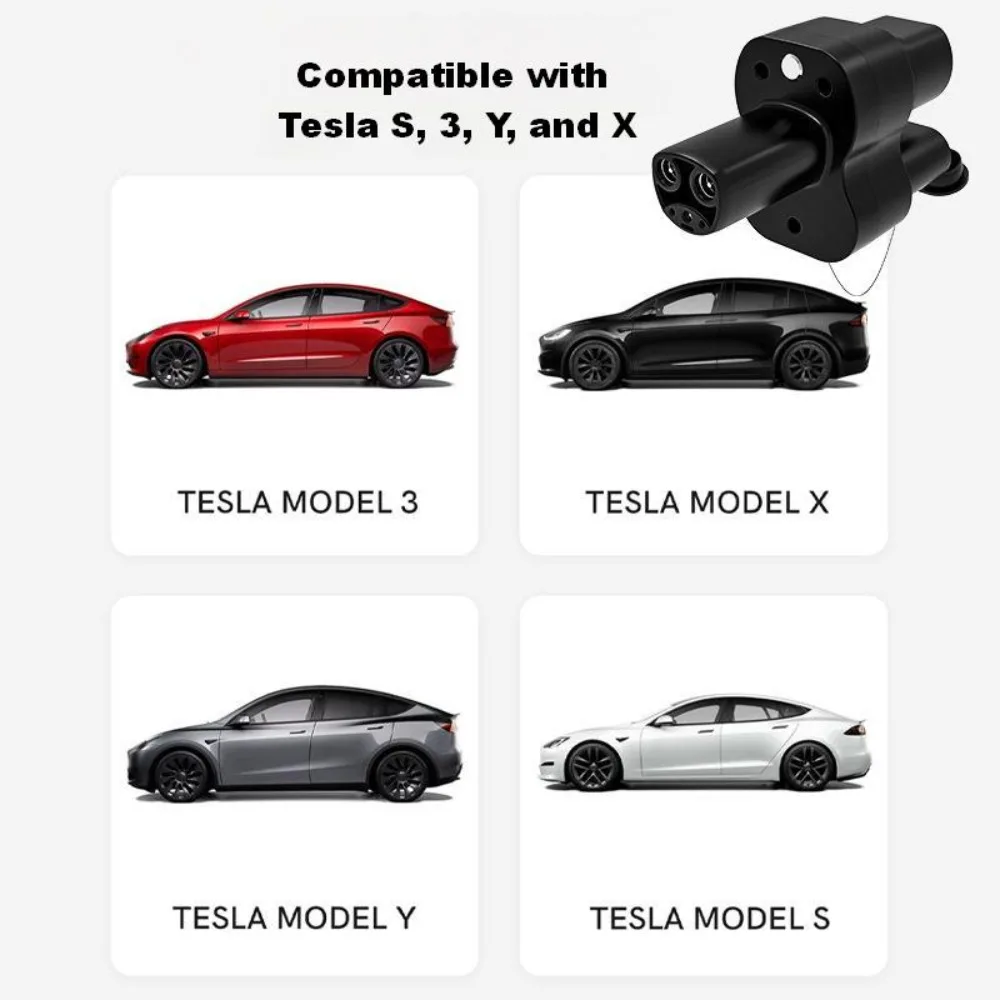 CCS2 to DC+AC Charging Adapter, 250A Fast Charge Converter, IP54 Waterproof Compatible with Tesla Vehicles