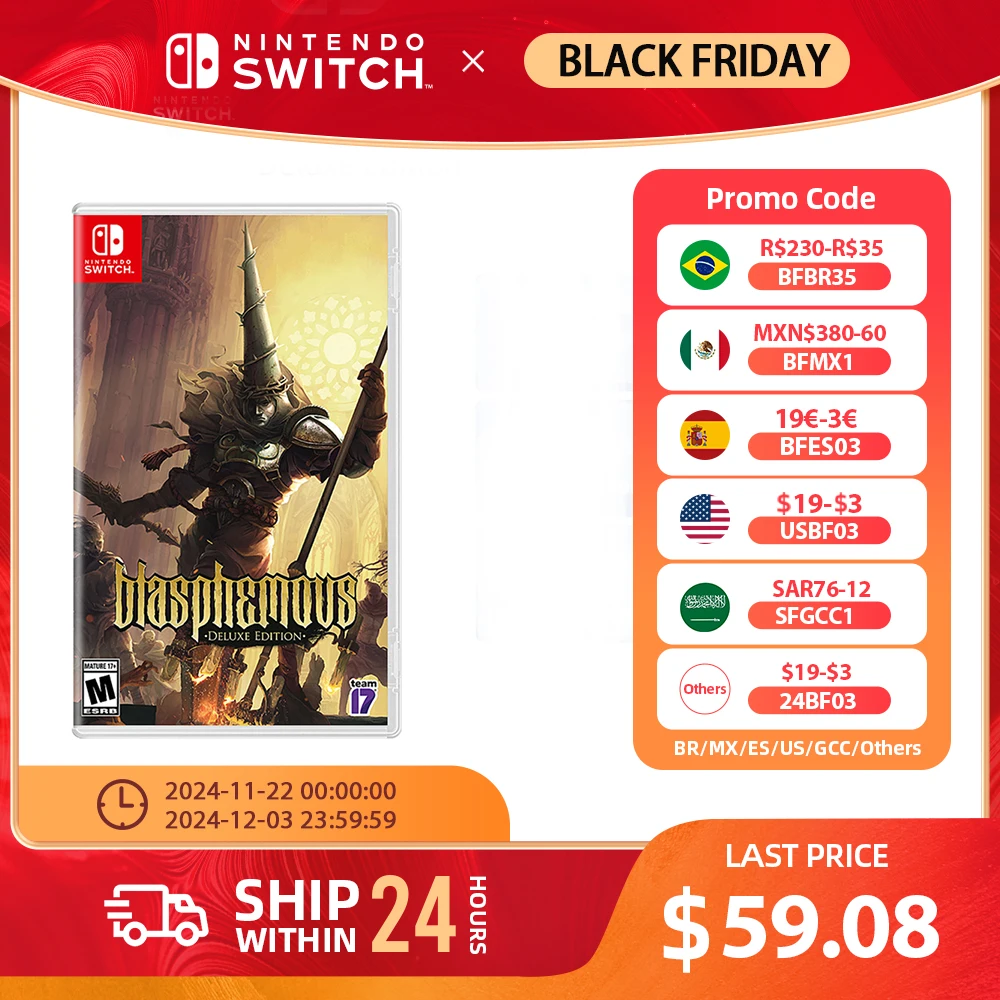 Blasphemous Deluxe Edition - Nintendo Switch Games Physical Cartridge Support TV Tabletop Handheld Mode