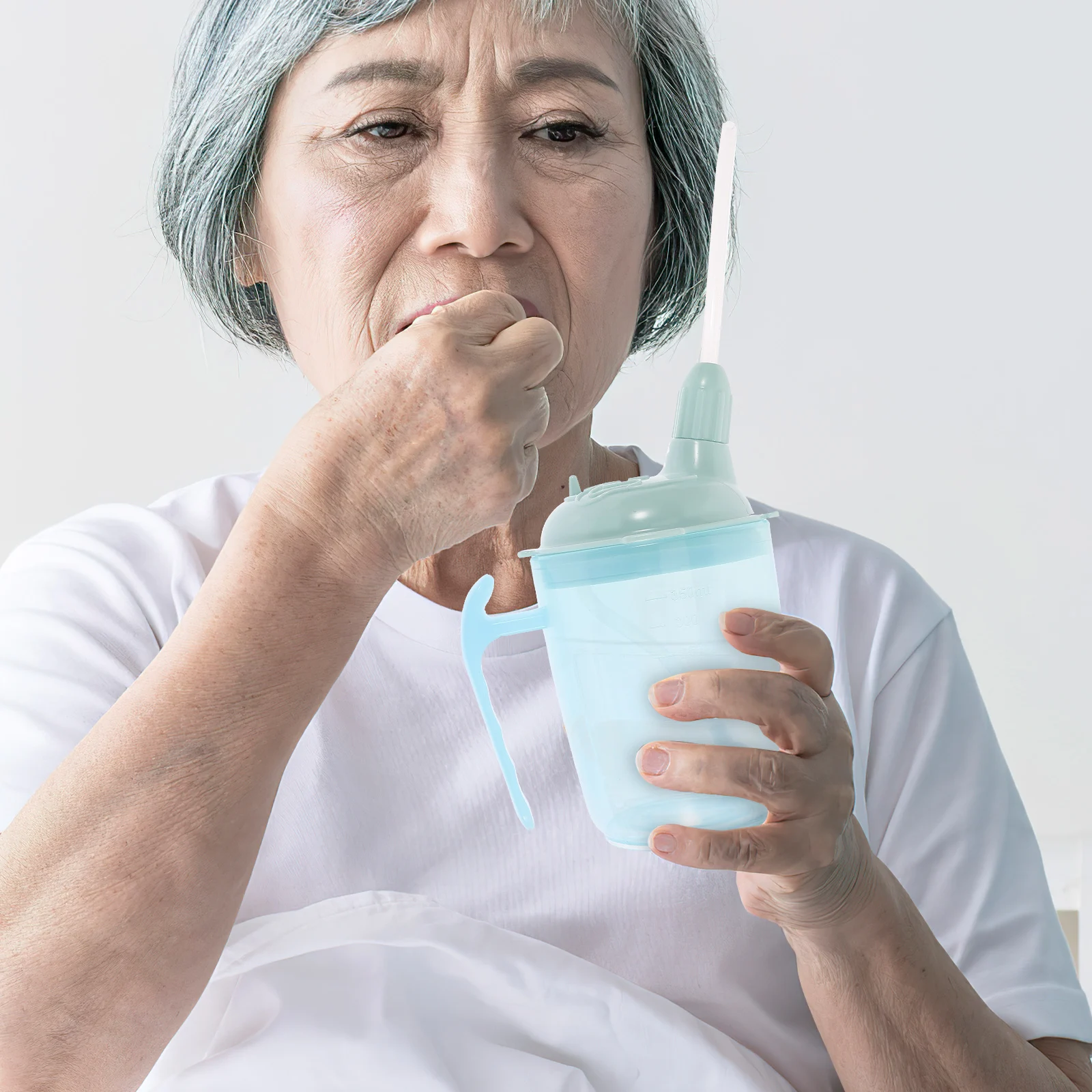 

Elderly Care Cup 30cm Straw Anti Choking Water Bottle for Seniors Pregnant Disabled Liquid Diet Drinking Portable Exclusive Use