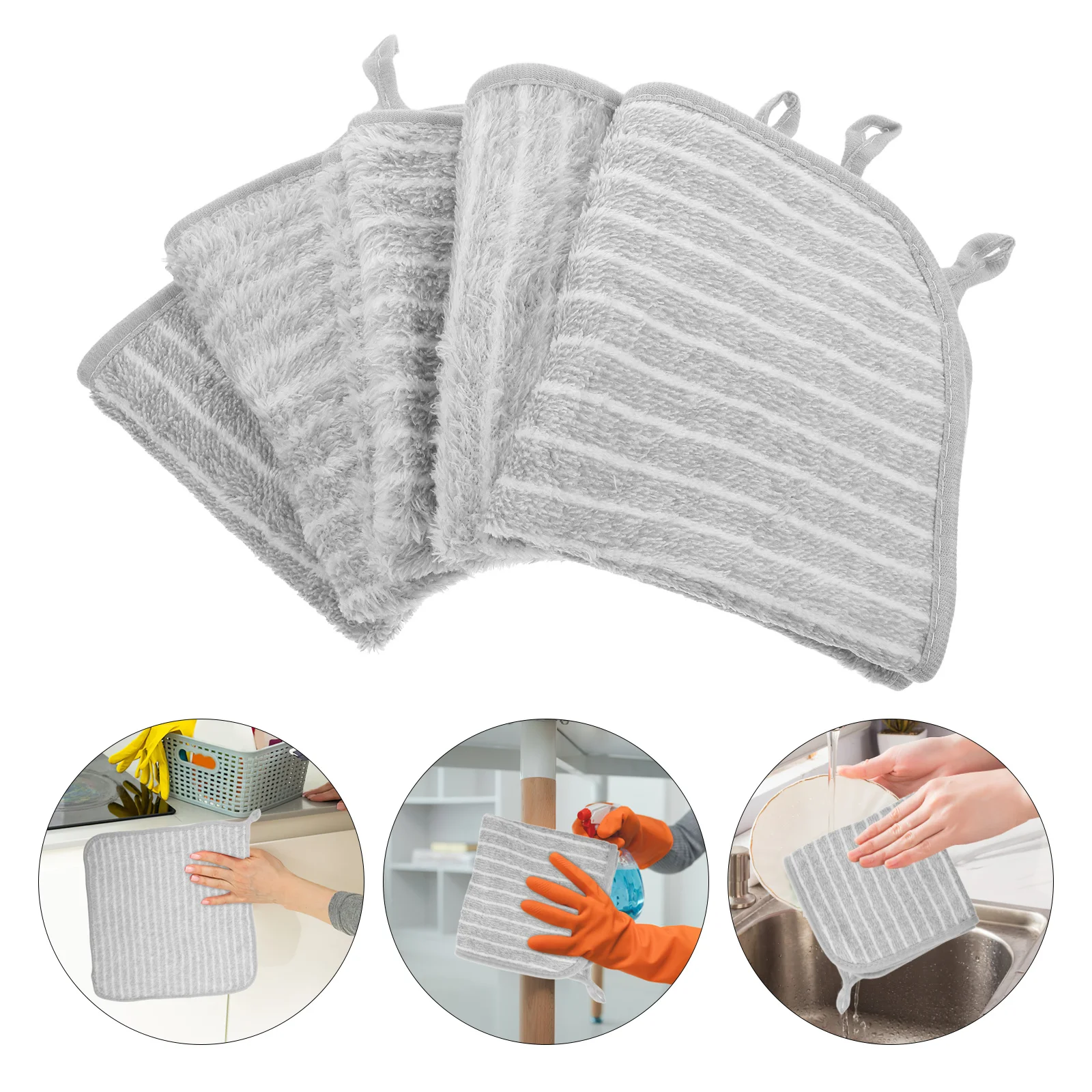 

10Pcs Kitchen Cleaning Cloths Highly Absorbent Dishcloths for Washing Dishes Reusable Household Cleaning Supplies