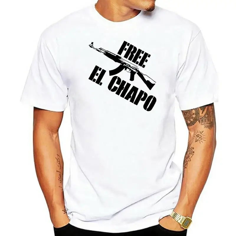 Order Custom T Shirts Crew Neck Men Short-Sleeve Office Free El Chapo Joaquin Guzman District Tee