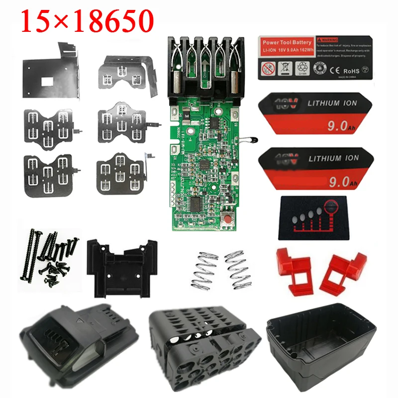 M18 بطارية ليثيوم أيون علبة بلاستيكية PCB شحن حماية لوحة دوائر كهربائية قذيفة لميلووكي 18 فولت 3Ah 6Ah 9Ah العلب بطاقة لاصقة