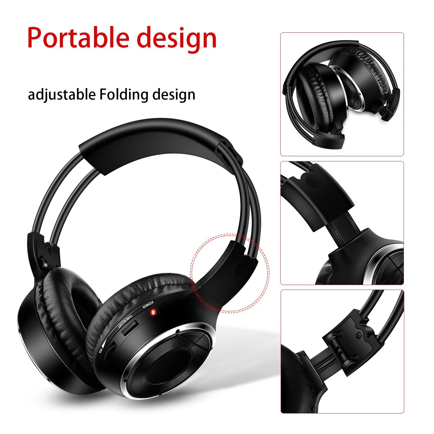 Silent Disco Wireless Headphones Bundle Including 40 Hearing Foldable Receivers Transmitters with 200m Distance Control