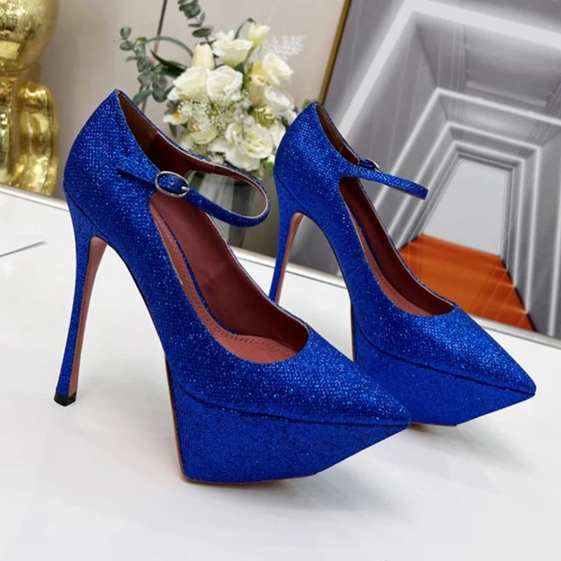 Damen Sommer High Heels Ultra High Heel Design 15cm Echt leders ohle atmungsaktiv dicken Boden Design