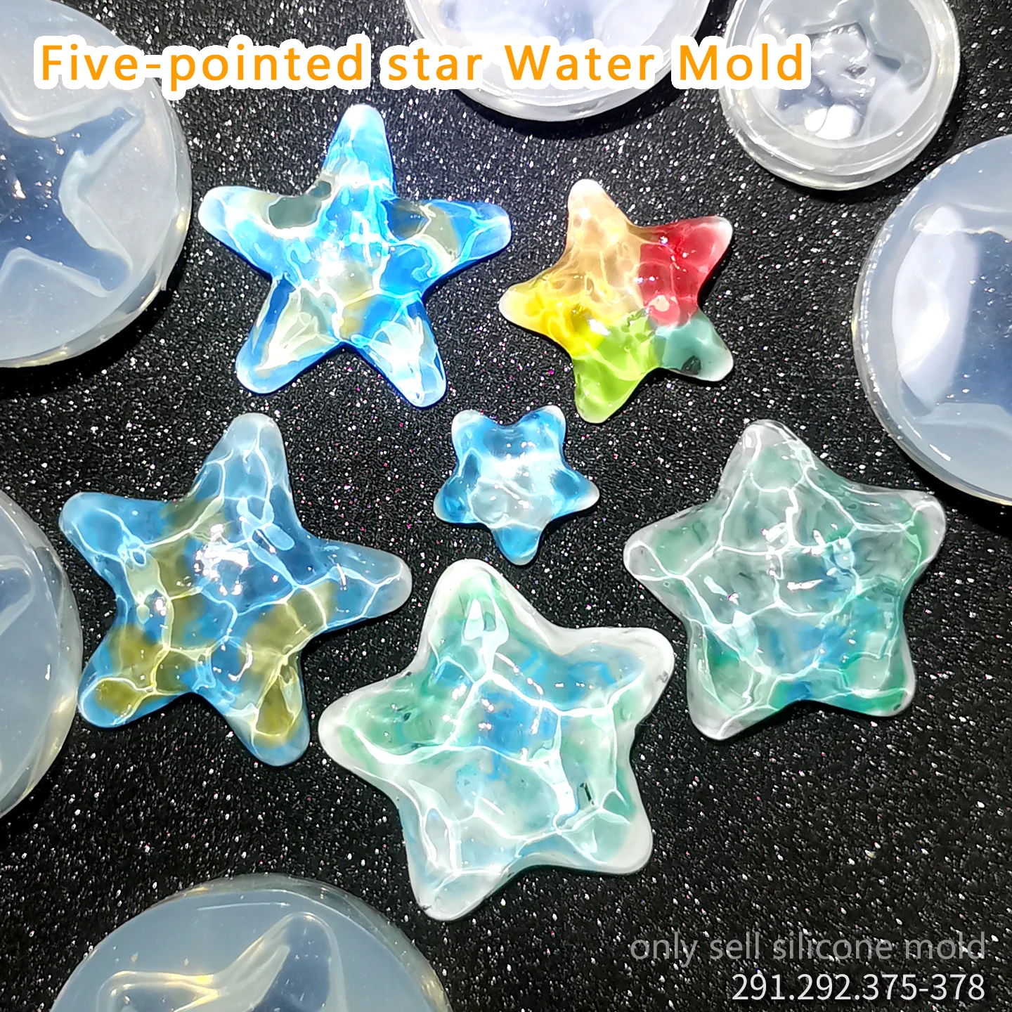

DIY Handcraft Five-pointed star Water Ripple Mold Epoxy Resin Mold Miniature Pinching Mould Epoxy Resin Mold UV Resin Moldse