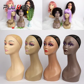 Plussign Manneqiun Doll Head Brown Black Wig Head Stand For Making And Displaying Wigs Hats Scraf Mannequin Head For Wig 1Pcs