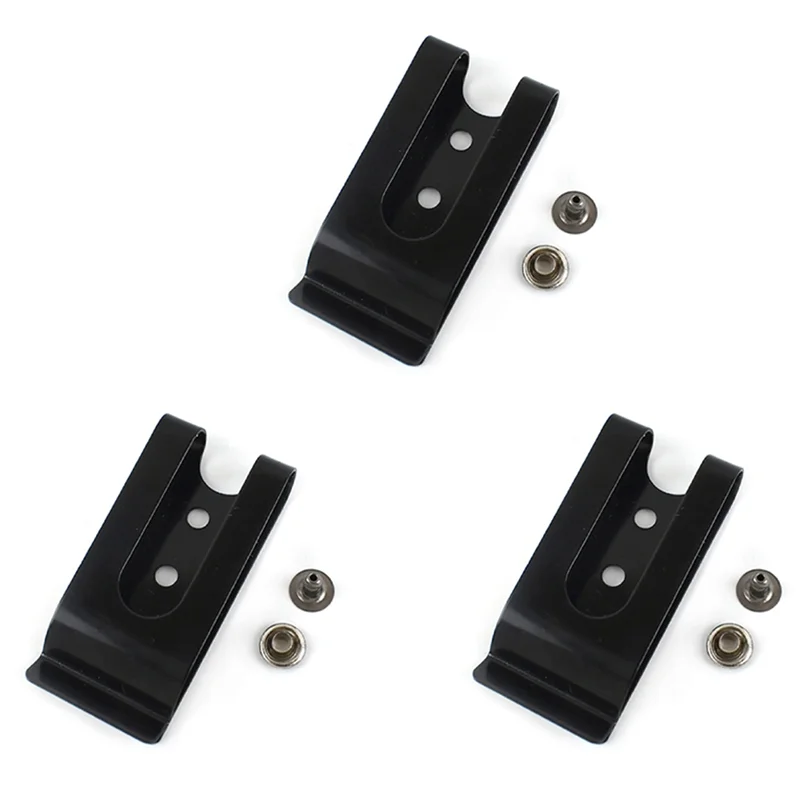 

B23B 30Pcs 56X25mm Double Holes Metal Spring Belt Sheath Clip Clasp Buckles Accessories With 8Mm Cap Studs Screws