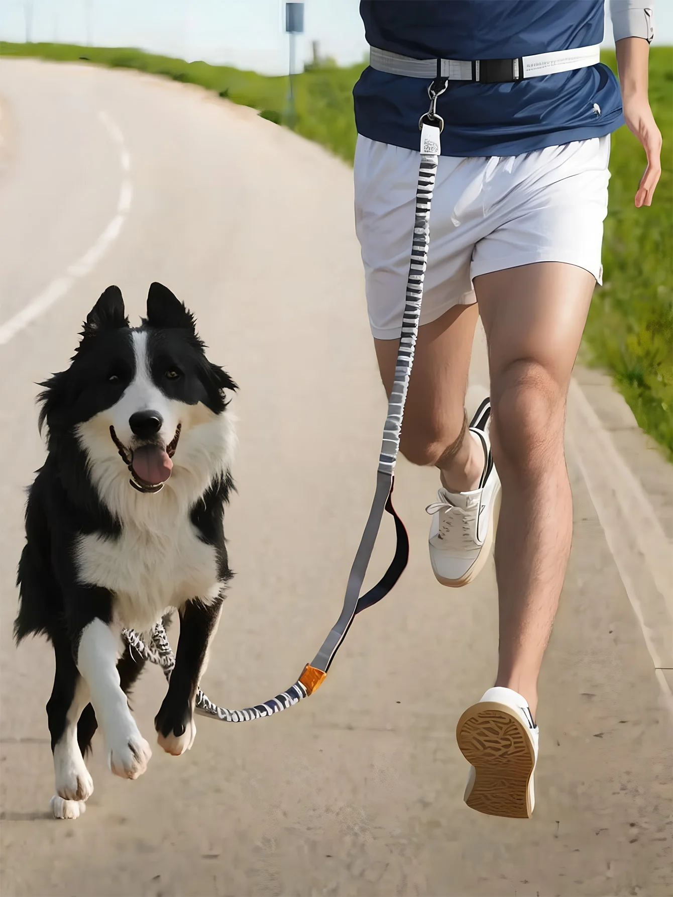 An explosion-proof elastic nylon belt for walking dogs, running, traction, and elastic multi-functional dog leash pet supplies