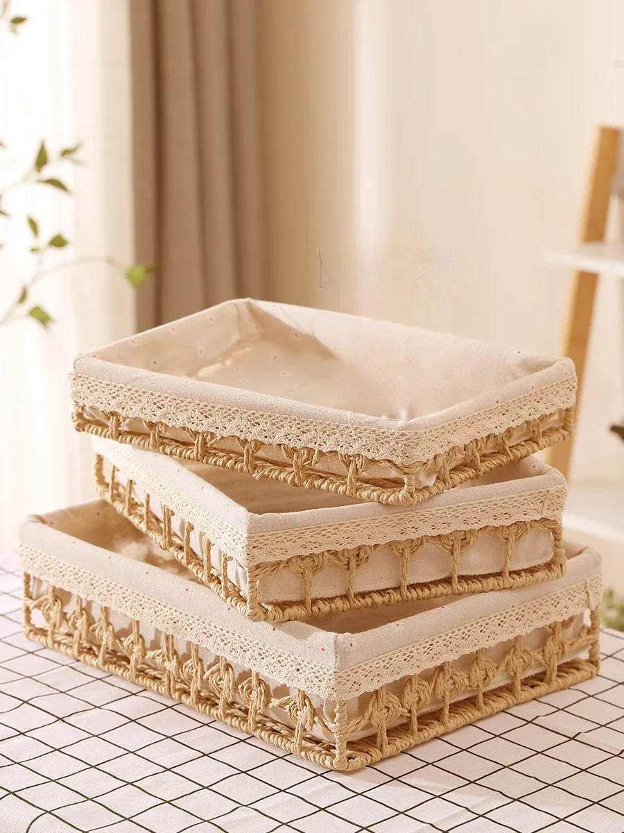 

Desktop storage box Organizing sundries basket Cosmetics snack drawer Coffee table Household storage basket