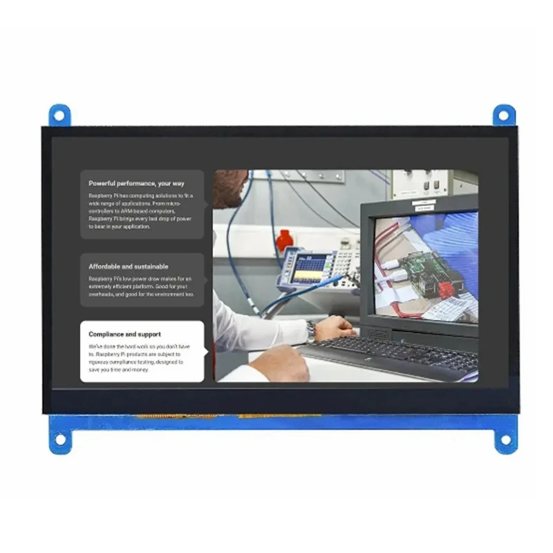 Tela de toque capacitiva IPS, 7 Polegada, 1024x600, LCD, interface HDMI, suporta vários sistemas, Raspberry Pi 3 B