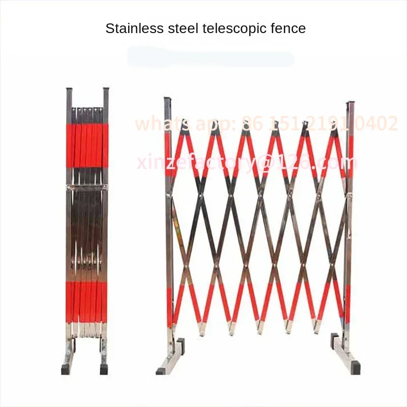 Customizable Stainless Steel Telescopic Fence Mobile Guardrail Construction Enclosure School Safety Folding Fence External Fence