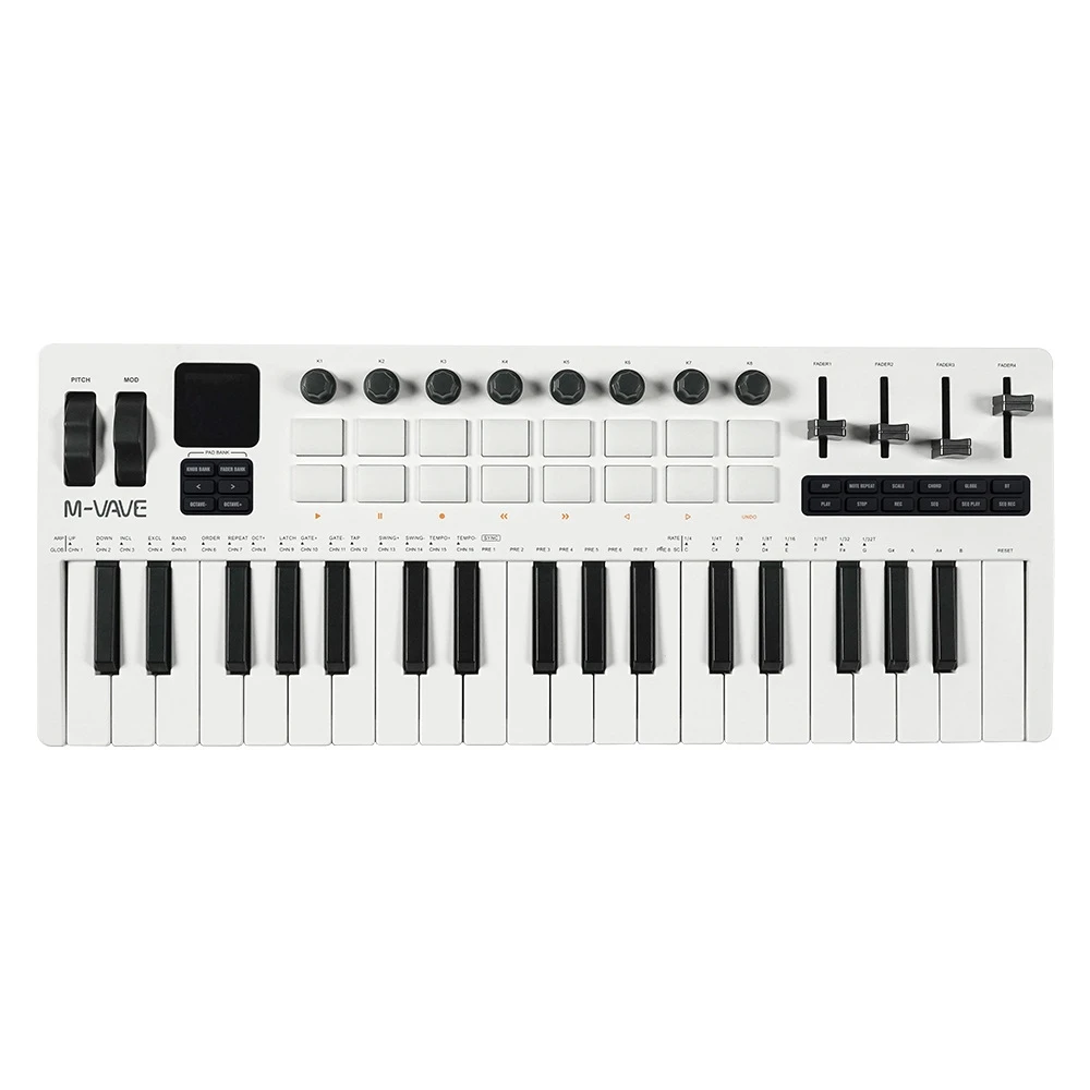 Professional Portable Digital Rechargeable 37 Keys MIDI Keyboard Synthesizer for Studio Music Arrangement
