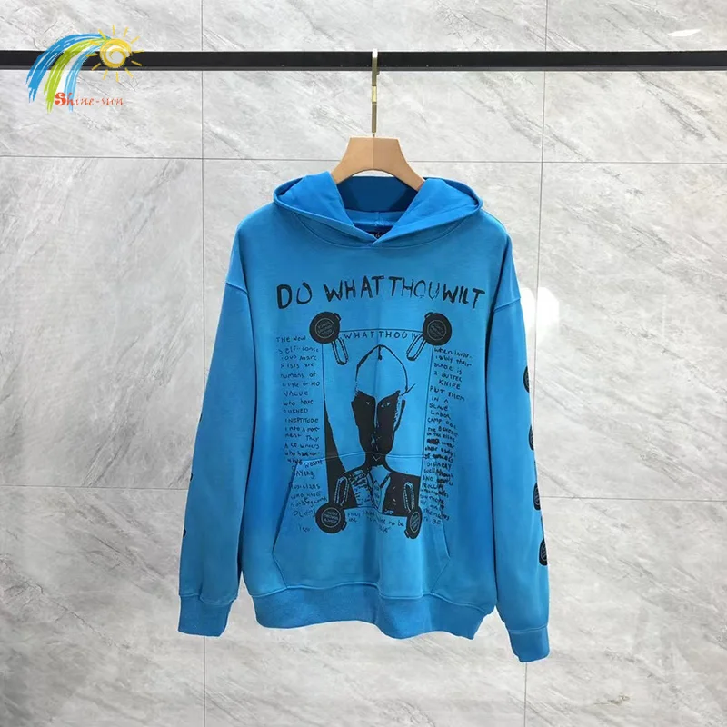 Heavy Fabric Cotton Blue Enfants Riches Deprimes Hoodie Hooded Men Women Hip Hop Graphics Graffiti Loose ERD Pullovers With Tags