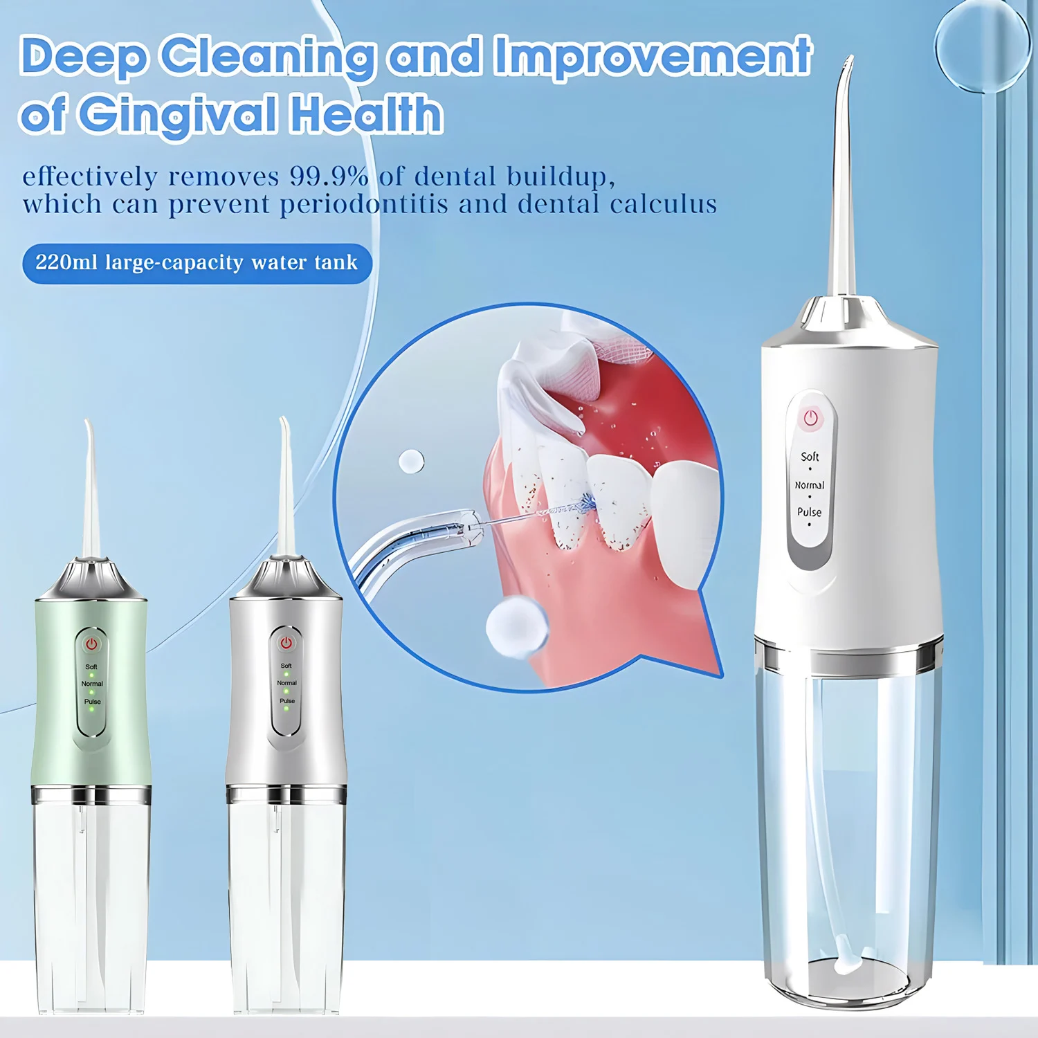Oral Irrigator Portable Dental Water Flosser Water Jet Floss Tooth Mouth Washing Machine for Teeth Clean Interdental Irrigator