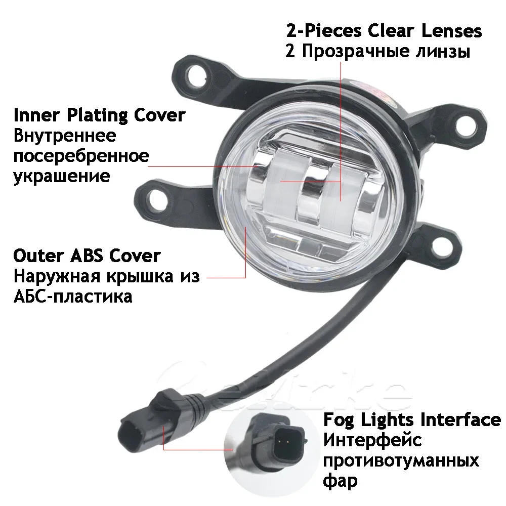 White / Yellow Led Fog Lights Lamp DRL for Toyota Camry HEV 2024 2025 with Lens & Ip67 Waterproof & Plug and Play LEFT and RIGHT detail image 2