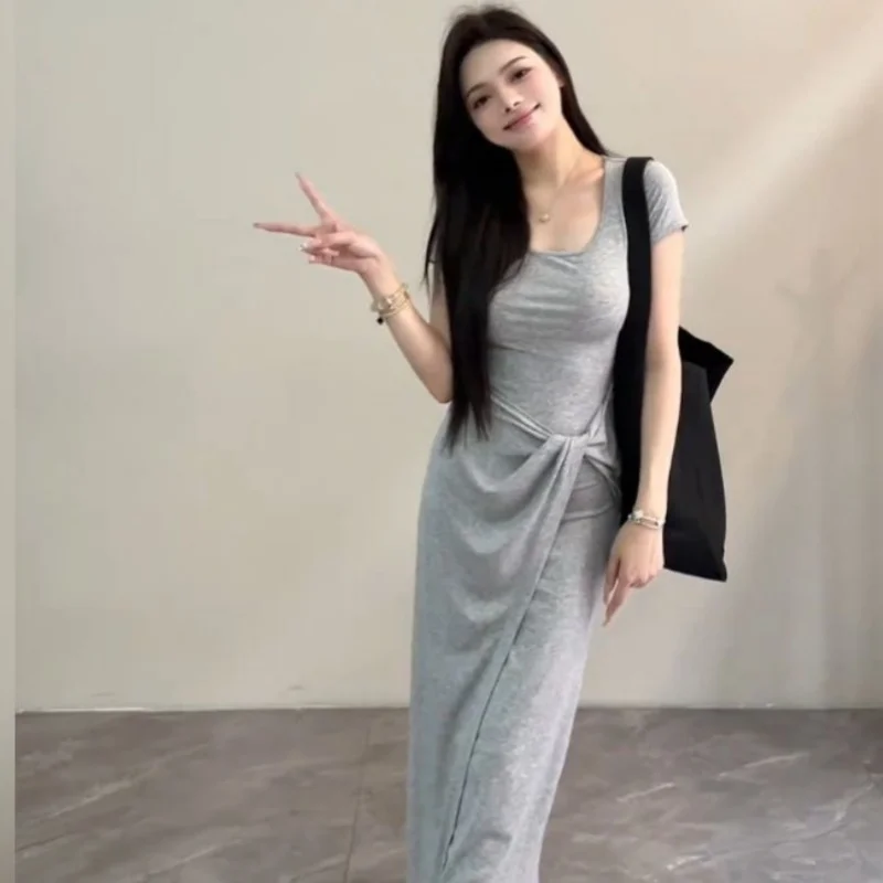 Vestidos de manga curta das mulheres noite 2025 mulher primavera cupro em camadas faixas fofas rendas babado mão-plissado decorativo único ol