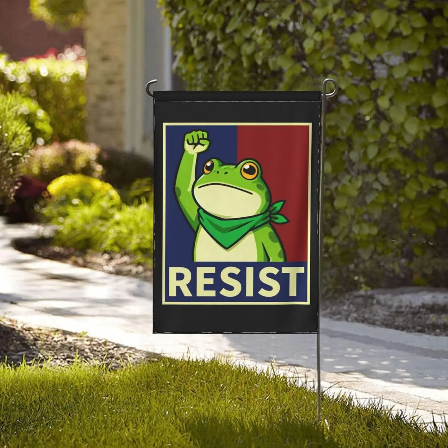 Portland Frog Protest Flag Resist Portland Flag Funny Frog Home Bar Garden Flag 12x18 Inch ZZM