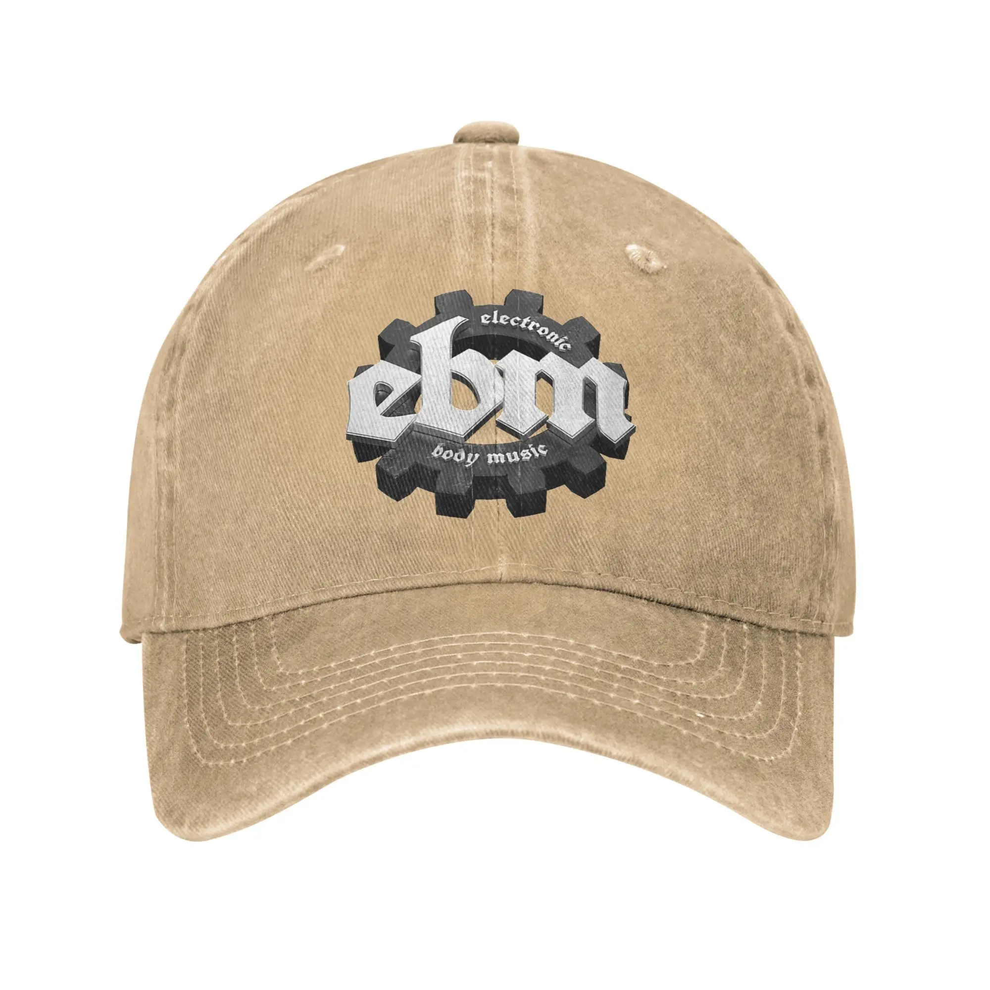 

EBM Electronic Body Music Unisex Baseball Cap Industrial Dance Distressed Denim Washed Hat Outdoor Workouts Adjustable Headwear
