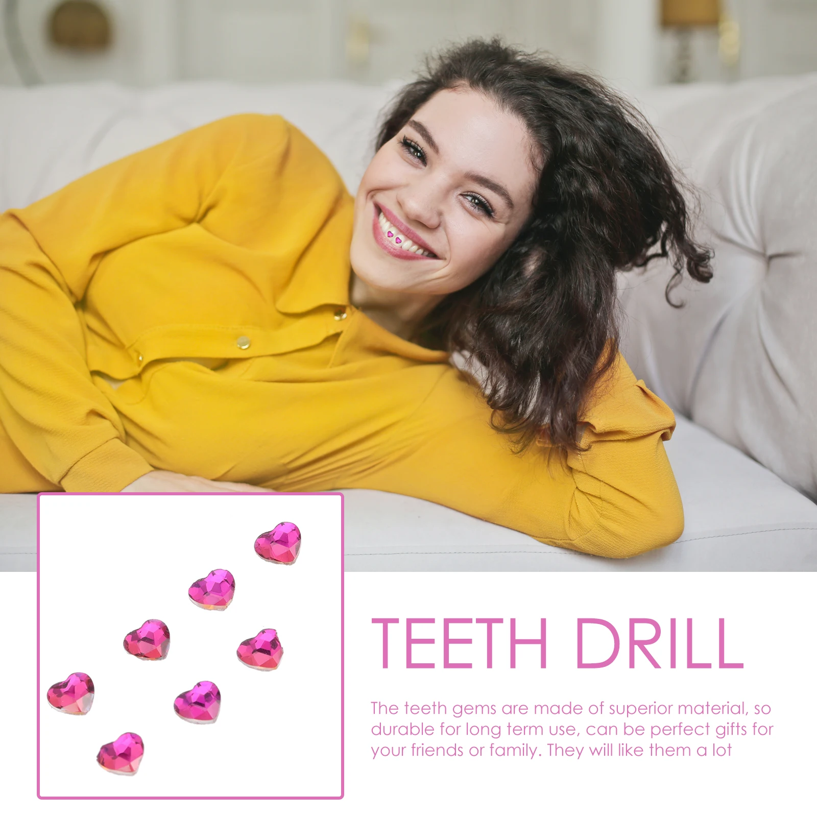 10 szt. Kryształki do zębów w kształcie serca, ozdoby do zębów, DIY modne grillz, unikalne błyszczące ozdoby dentystyczne.