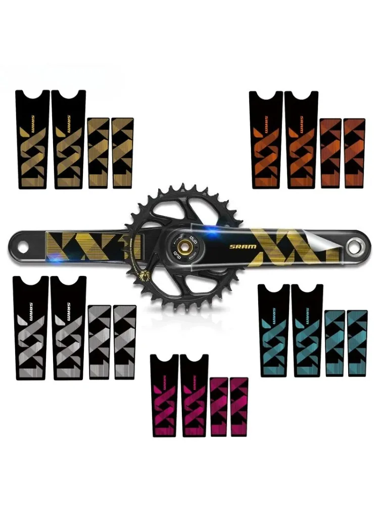 4-teiliges SRAM XX1 Buntes Aufkleber-Set, stilvolle Vinyl-Aufkleber für Fahrradkurbelgarnituren, Laptops, Skateboards, Wasserflaschen