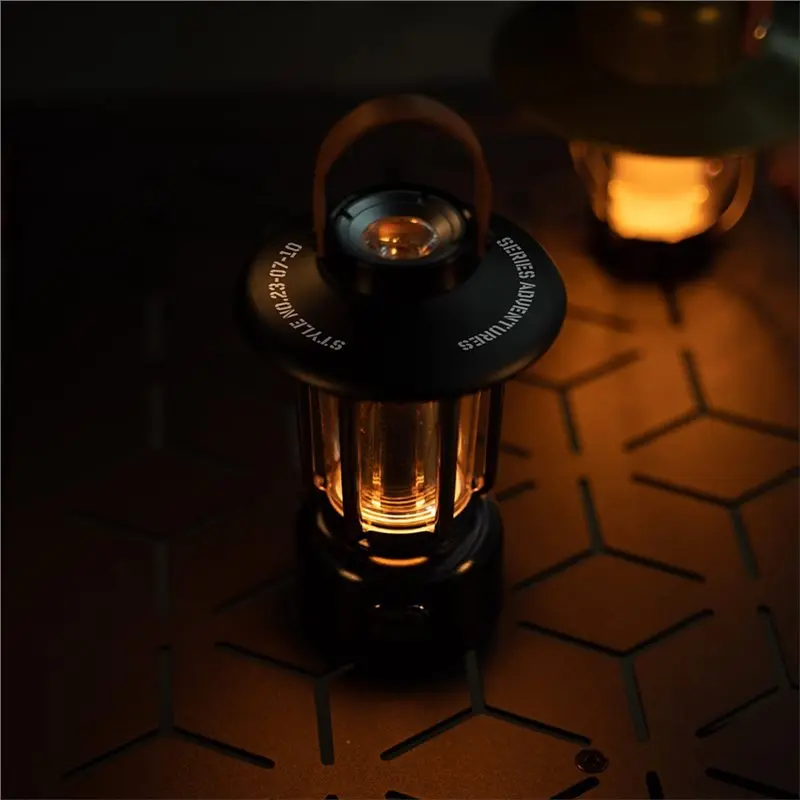 YWDZ-USB Rechargeable LED Outdoor Mini Metal Horse Light Camping Light Pinecone Ambient Light 1/4 Threaded Port Mounting Bracket