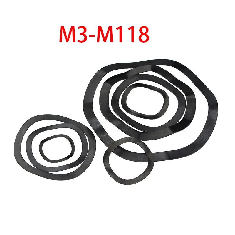 Black Wave Washer Wave Elastic Gasket Spring Retaining Ring M3 M4 M5 M6 M8 M10 M12 M16 M19 M23 M25 M27 M30 M39 M41-M118